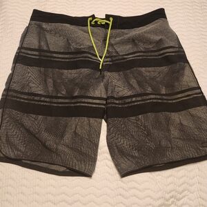 Oakley Black and Gray Board Shorts Size 36